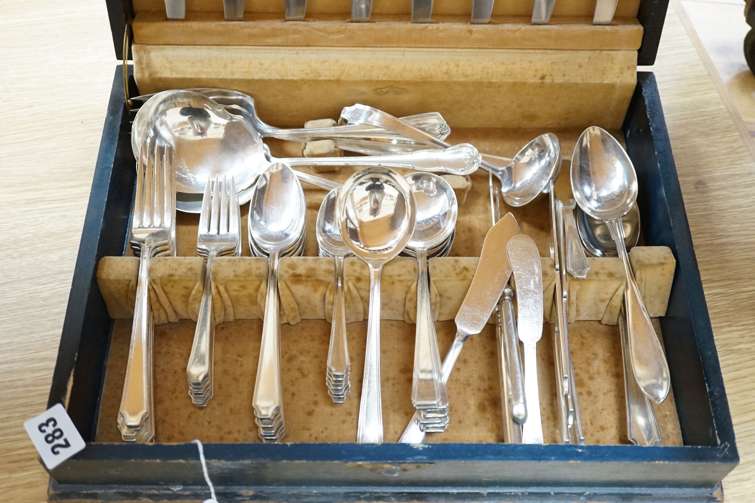 A canteen of silver plated cutlery